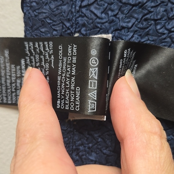 Chico's-Jacket Travelers Collection Blue Trapeze-Size 1 (8/10 Medium) - Picture 7 of 17